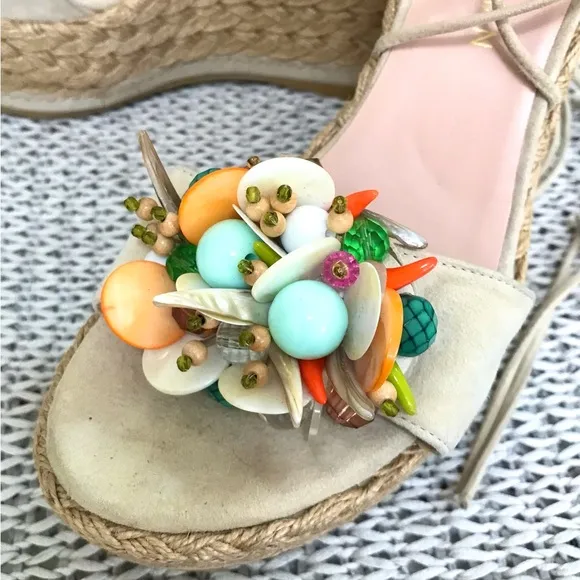 Stuart Weizman Embellished Platform Espadrille