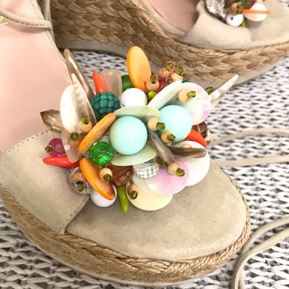 Stuart Weizman Embellished Platform Espadrille