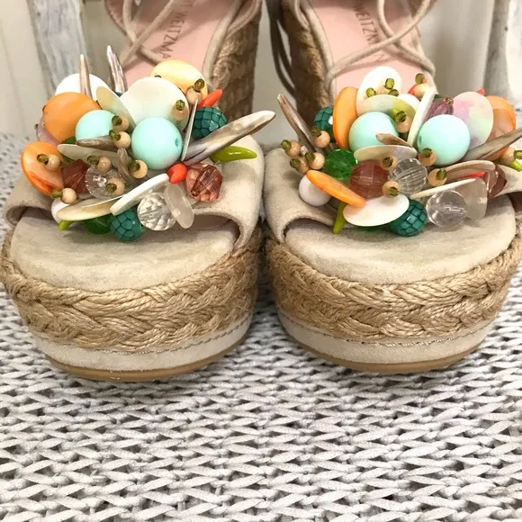 Stuart Weizman Embellished Platform Espadrille