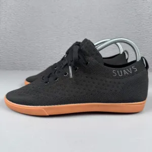 Suavs Shoes Mens 8 Jet Black Gum The Zilker Knit Sneaker Barefoot Workout Travel