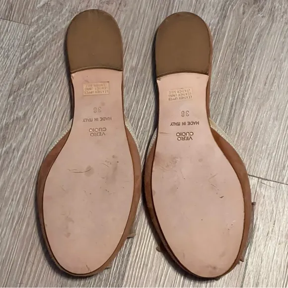 Sundance Karina Suede Mules Flats Slip On Gauze Sheer Bow Camel Tan 38 8 NEW