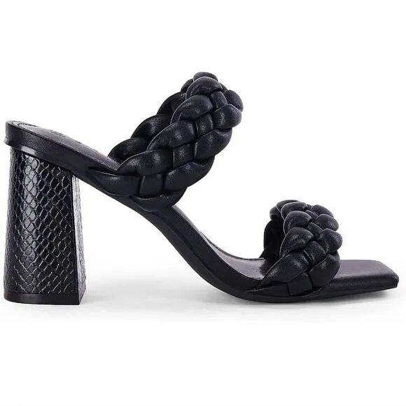 Super cute black double braid band syktmax heels sz 7