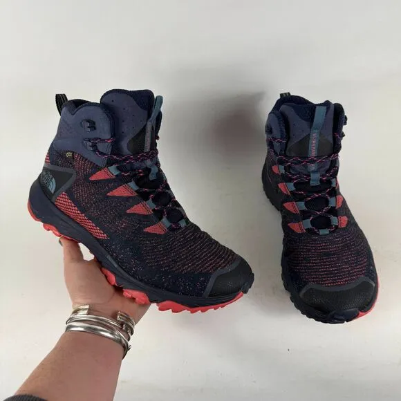 The North Face Ultra Fastpack 3 Mid GTX Boot Womens 10 Navy Lace-Up Hiking Shoes