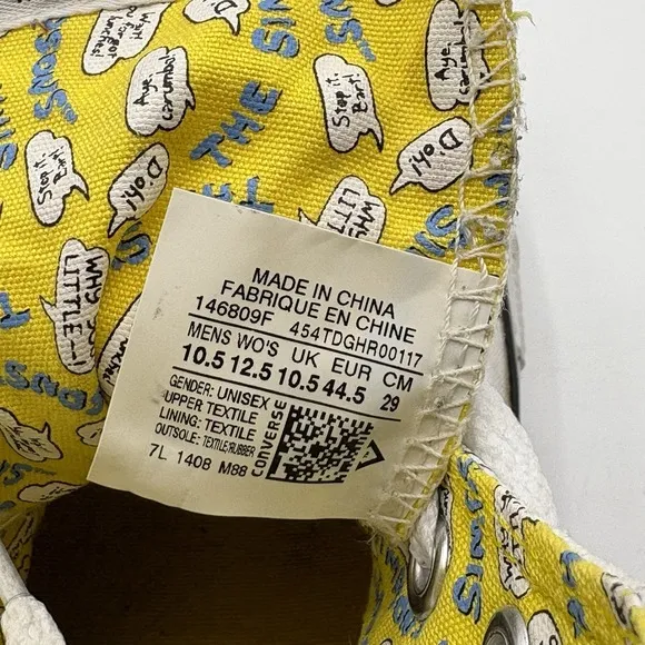 The Simpsons 25th Anniversary Converse All Star Size Men's 10.5 Women's 12.5