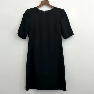 Theory Black Short Sleeved Wool Mini Dress