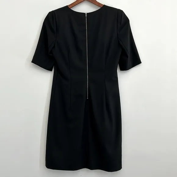 Theory Black Short Sleeved Wool Mini Dress
