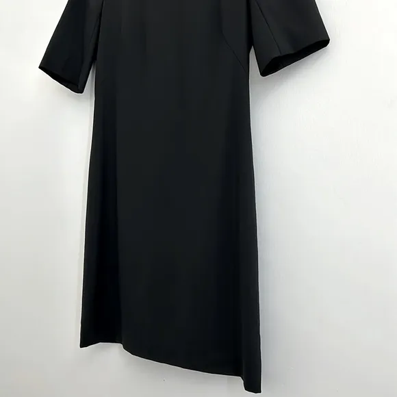 Theory Black Short Sleeved Wool Mini Dress