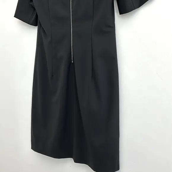 Theory Black Short Sleeved Wool Mini Dress