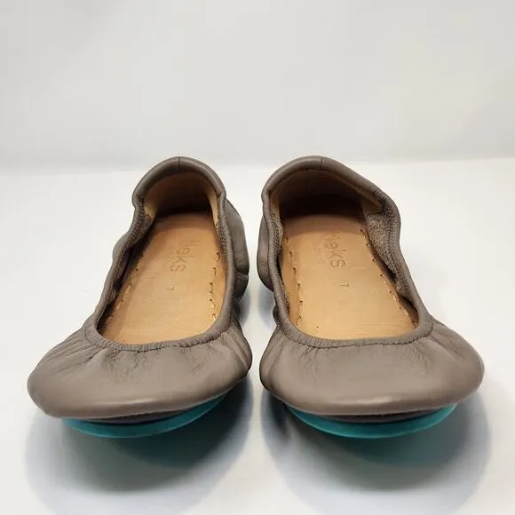 Tieks by Gavriele Taupe Tan Leather Ballet Flats Womens Size 7 Foldable Neutral