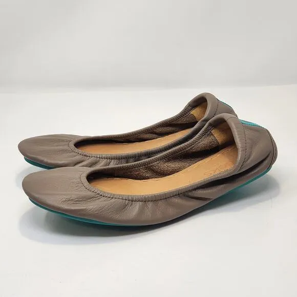 Tieks by Gavriele Taupe Tan Leather Ballet Flats Womens Size 7 Foldable Neutral