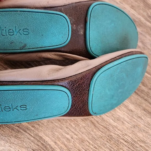 Tieks By Gavrieli Women’s Sz 8 Comfortable Ballet Flats Light Tan  Leather Shoes