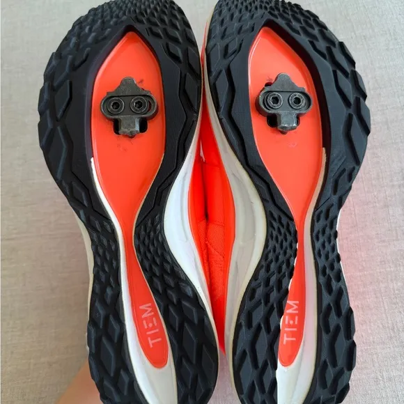 Tiem Slipstream Neon Fire Orange Cycling Shoes Size 8.5