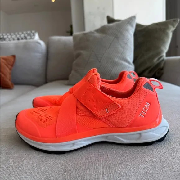 Tiem Slipstream Neon Fire Orange Cycling Shoes Size 8.5