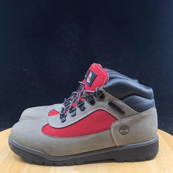 Timberland Field Boot L-F Mid Youth sz 6 /Wmns size 7.5 Shoes Grey-Red TB0A1TV9