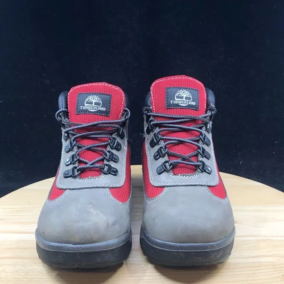 Timberland Field Boot L-F Mid Youth sz 6 /Wmns size 7.5 Shoes Grey-Red TB0A1TV9