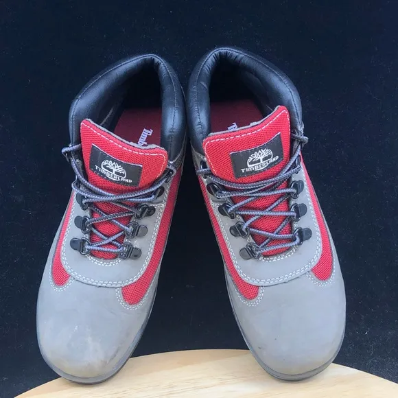 Timberland Field Boot L-F Mid Youth sz 6 /Wmns size 7.5 Shoes Grey-Red TB0A1TV9