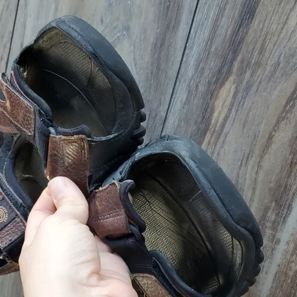 Timberland Mens Leather Outdoor Hiking Sandals Shoes sz 11M hook&amp;loop