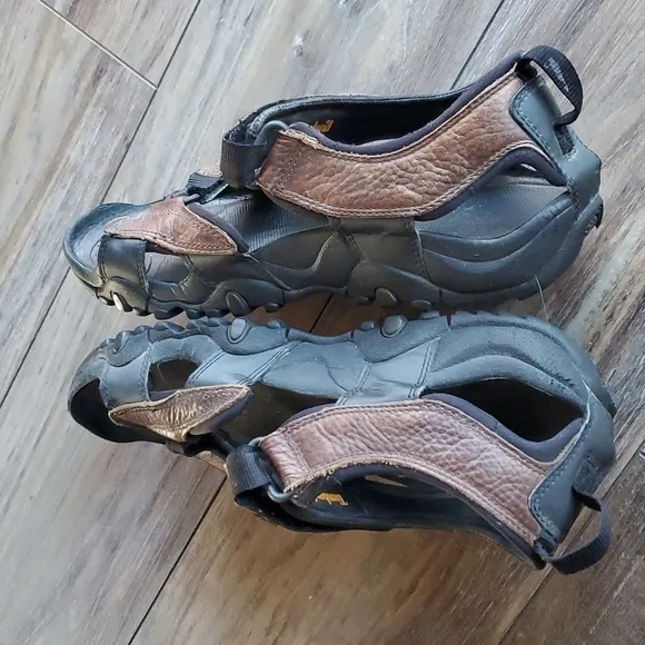 Timberland Mens Leather Outdoor Hiking Sandals Shoes sz 11M hook&amp;loop