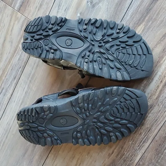 Timberland Mens Leather Outdoor Hiking Sandals Shoes sz 11M hook&amp;loop