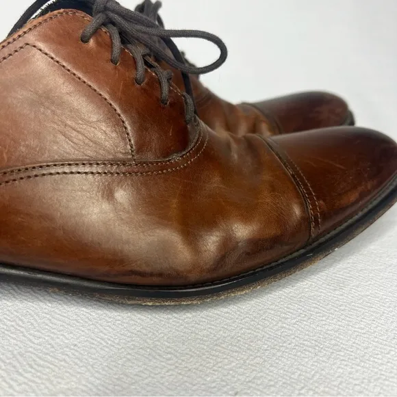 To Boot New York Adam Derrick 12981 Black Cap Toe Oxford Dress Shoes Men’s 8