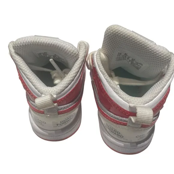 Toddler's Jordan 1 Mid SS White/University Red (DR6497 116) (NO INSOLE) SIZE 4C