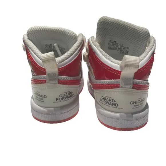 Toddler's Jordan 1 Mid SS White/University Red (DR6497 116) (NO INSOLE) SIZE 4C