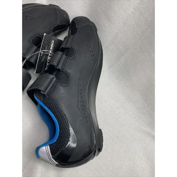 Tommaso Cycling Shoes NWT W7.5 Black Blue Triple Strap