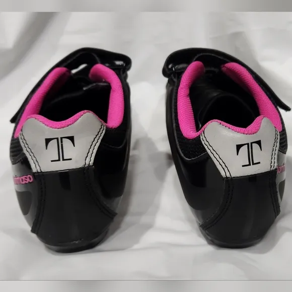 Tommaso Pista women's black and pink cycling shoes size 6