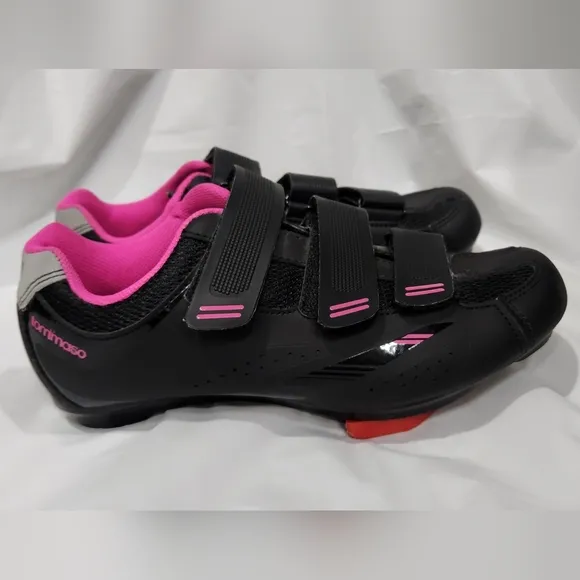 Tommaso Pista women's black and pink cycling shoes size 6