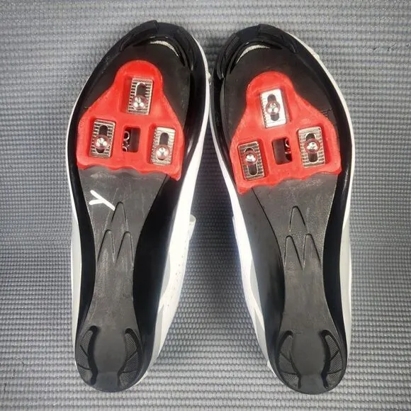 Tommaso Pisto 100 Women's Size 10 White &amp; Silver Hook &amp; Loop Bike Cycling Shoes