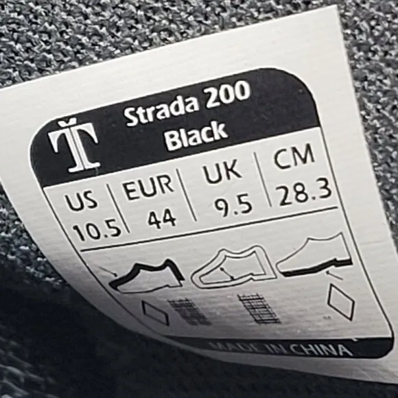 Tommaso Strada 200 Men's Black Cycling Shoes US Size 10.5