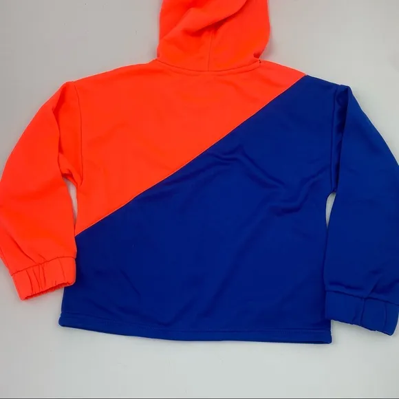 Tommy Hilfiger Girls Long Sleeve Hoodie, Orange/Blue NWT