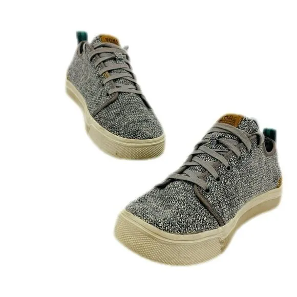 Toms Mens Gray Round Toe Low Top Lace Up Casual Sneakers Shoes Size 9 10013012
