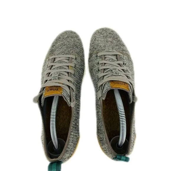Toms Mens Gray Round Toe Low Top Lace Up Casual Sneakers Shoes Size 9 10013012