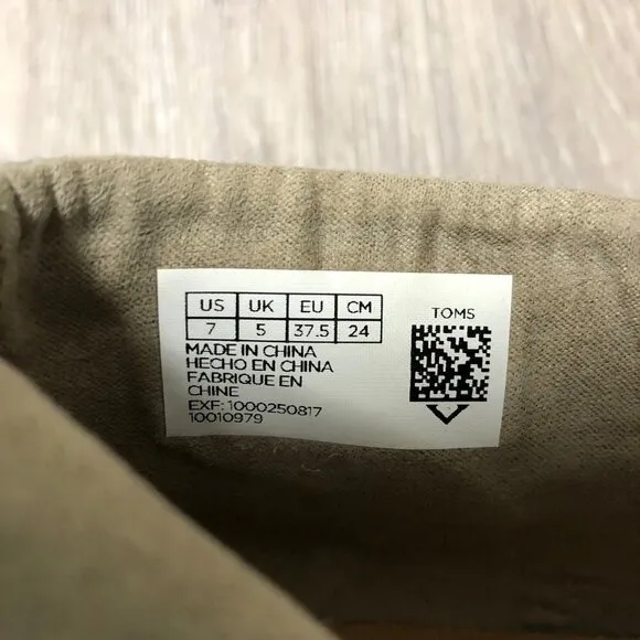 Toms Size 7 Tan Suede Booties Deia Perforated Ankle Boots Leather Shoes