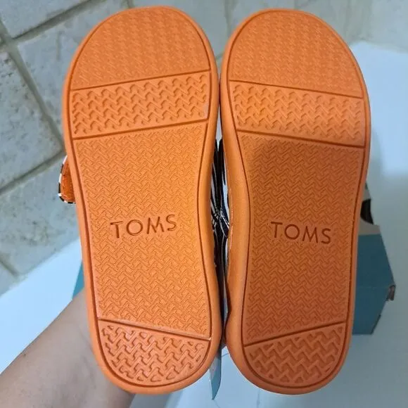 Toms Toddler Slip-on Canvas Shoes Black White Zebra Size 11 NWT