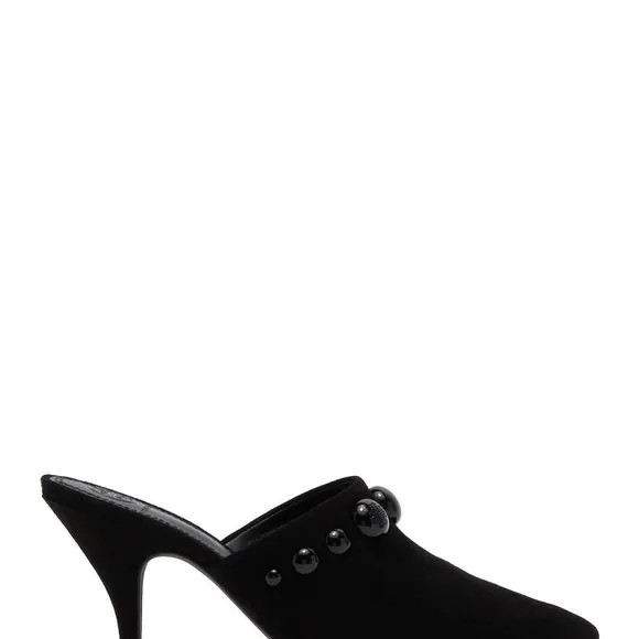 Tory Burch $378 Georgina Black Suede Leather Stud Mule 10