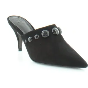 Tory Burch Georgina Black Suede Leather Stud Mule