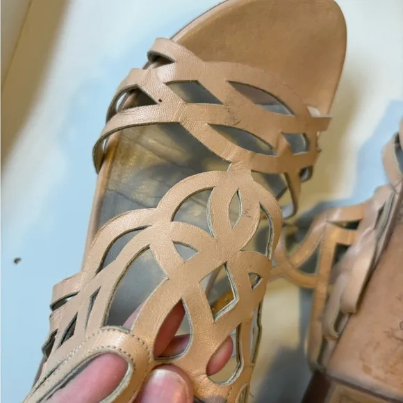 TORY BURCH Huarache Ankle Wedge Booties Sandal Shoes Size 9 ($325)