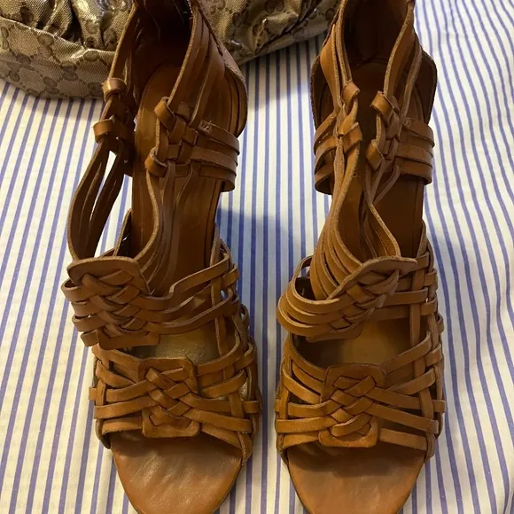 TORY BURCH Huarache Ankle Wedge Booties Sandal Shoes Size 9 ($325)
