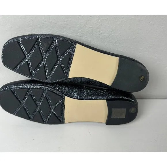 Tory Burch Shoes Laila Driver Ballet Flat - Royal Blue Crinkle Leather Size 7.5
