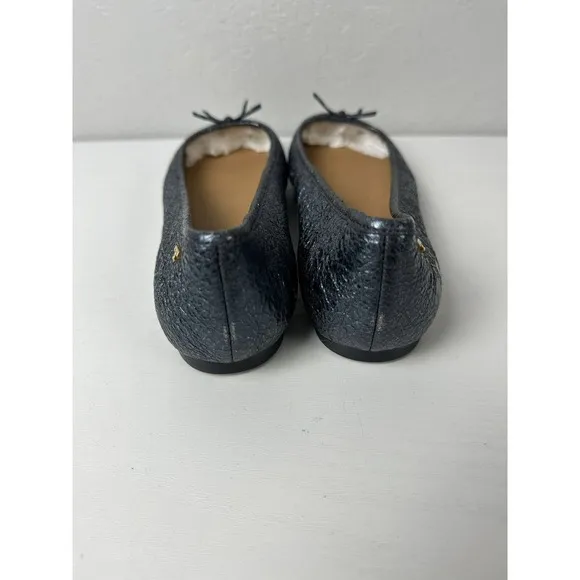 Tory Burch Shoes Laila Driver Ballet Flat - Royal Blue Crinkle Leather Size 7.5