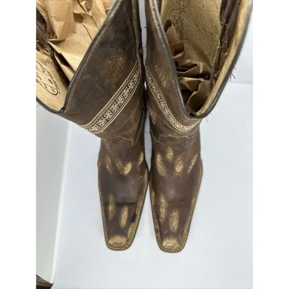 Tres Garcia  Men’s Boots and Leather Size 8  Brown And Metal Holes Size 27 Mex