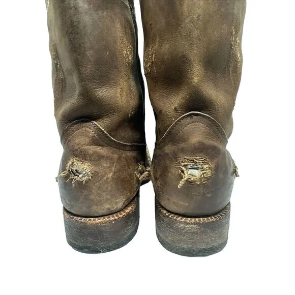 Tres Garcia  Men’s Boots and Leather Size 8  Brown And Metal Holes Size 27 Mex