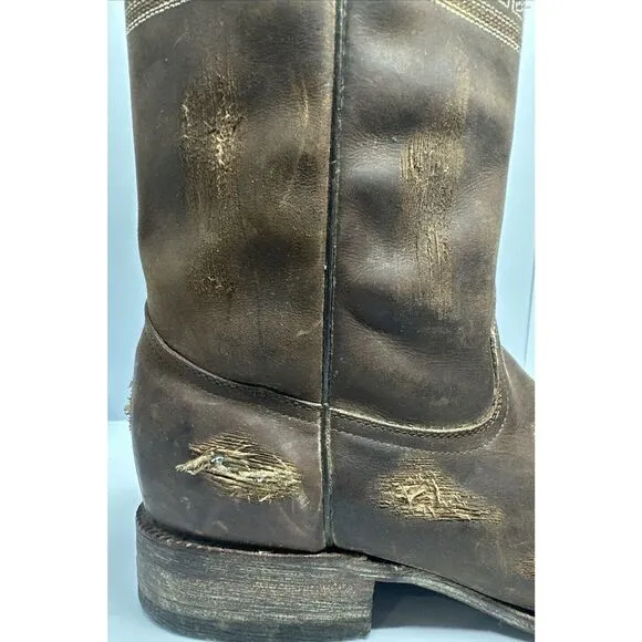 Tres Garcia  Men’s Boots and Leather Size 8  Brown And Metal Holes Size 27 Mex