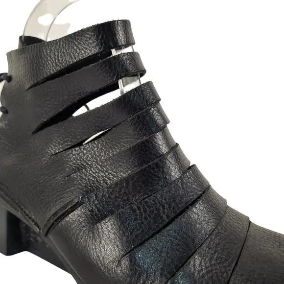 TRIPPEN Germany 'Fence' Leather Summer Bootie Ankle Boot Wedge X O 6.5