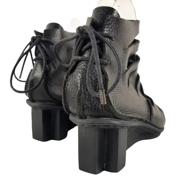 TRIPPEN Germany 'Fence' Leather Summer Bootie Ankle Boot Wedge X O 6.5