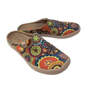 UIN Blossom Malaga Toledo Mule Slip On Shoes Women's 8.5 Colorful Floral Canvas