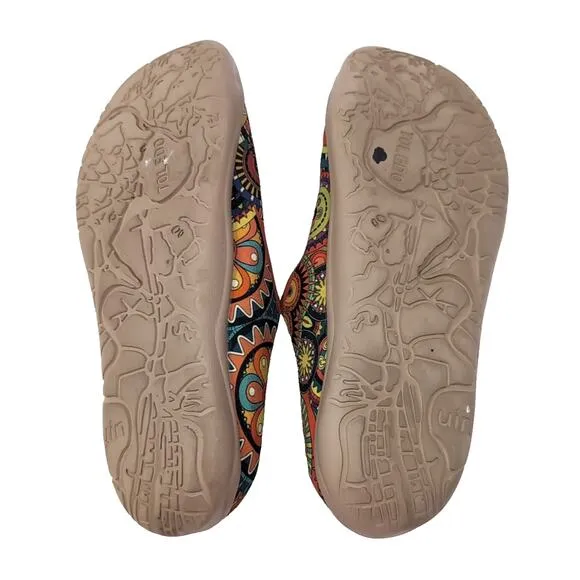 UIN Blossom Malaga Toledo Mule Slip On Shoes Women's 8.5 Colorful Floral Canvas