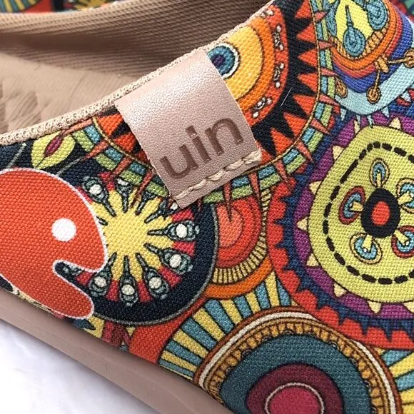 UIN Blossom Malaga Toledo Mule Slip On Shoes Women's 8.5 Colorful Floral Canvas